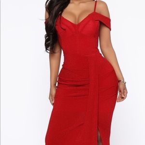 Metallic red dress
